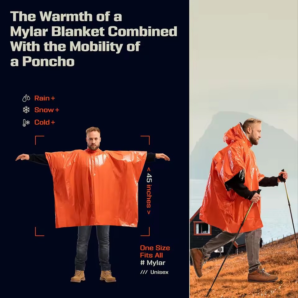 1Pc/2Pcs Emergency Rain Poncho - Emergency Poncho Rain ulasan dan harga